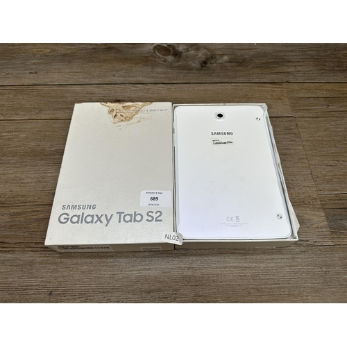 689 - A boxed Samsung Galaxy Tab S2 SM-T713 32GB tablet