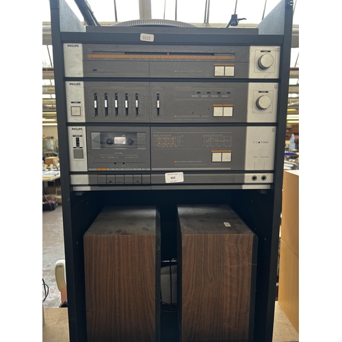 802 - Two items of hi-fi, one late 1970s ITT MC22 music centre comprising two-speed belt-drive turntable, ... 