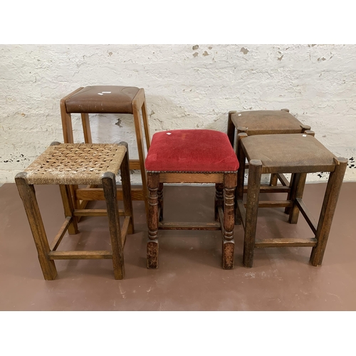 124 - Five various bar stools