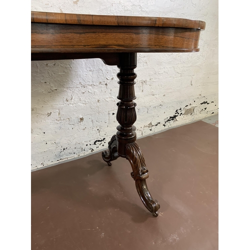 142 - A 19th century rosewood kidney shaped hall table - approx. 74cm high x 123cm wide x 59cm deep