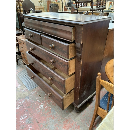 149 - A Victorian mahogany chest of drawers - approx. 131cm high x 124cm wide x 50cm deep