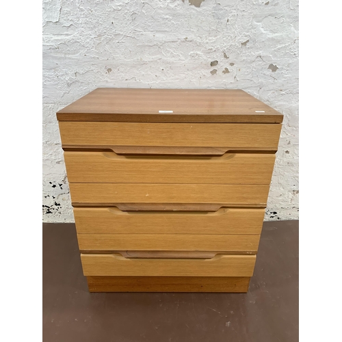 15 - A mid 20th century teak chest of drawers - approx. 69cm high x 60cm wide x 46cm deep