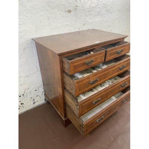 151 - An antique walnut chest of drawers on bracket supports - approx. 78cm high x 78cm wide x 48.5cm deep