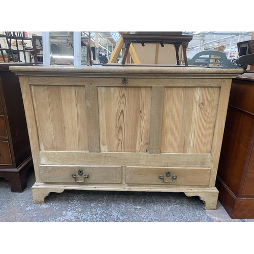 162 - A 19th century pine mule chest - approx. 80cm high x 109cm wide x 63cm deep