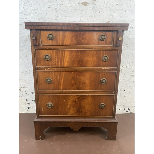163 - A Regency style mahogany chest of drawers on bracket supports with fold over top - approx. 79cm high... 