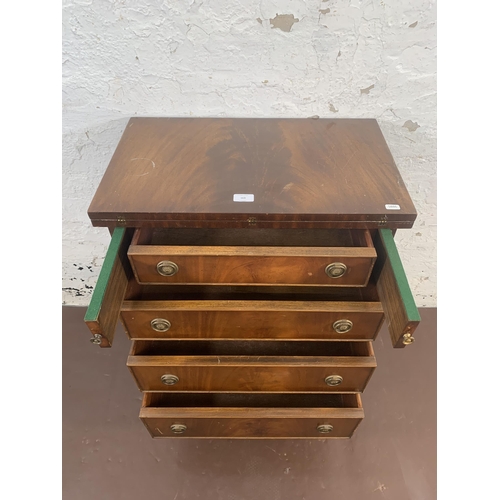 163 - A Regency style mahogany chest of drawers on bracket supports with fold over top - approx. 79cm high... 