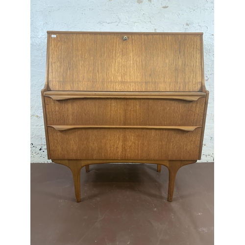 177 - A mid 20th century Sutcliffe of Todmorden S Form teak bureau - approx. 104cm high x 91cm wide x 42cm... 