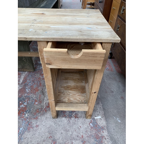 193 - A modern pine desk - approx. 75cm high x 113cm wide x 52cm deep