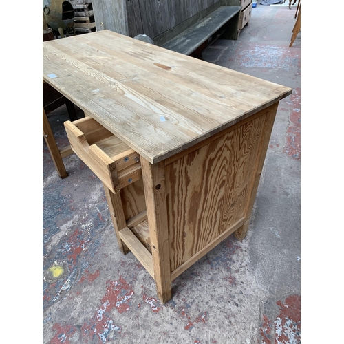 193 - A modern pine desk - approx. 75cm high x 113cm wide x 52cm deep