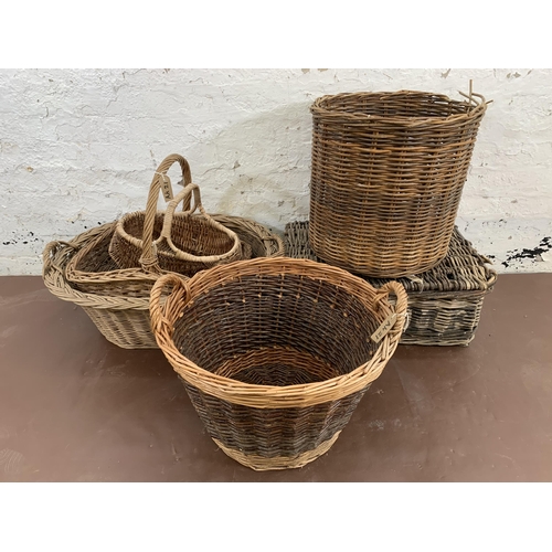 202 - Six wicker baskets