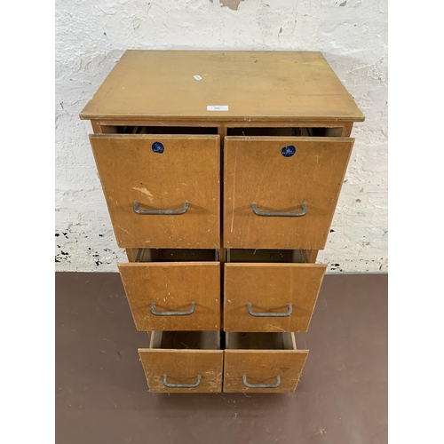 208 - A mid 20th century plywood chest of drawers - approx. 89cm high x 49cm wide x 38cm deep