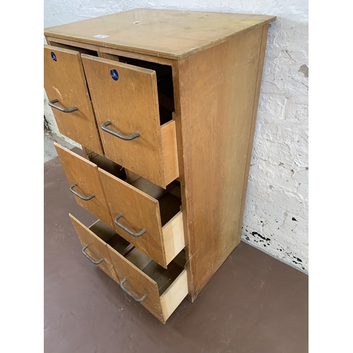 208 - A mid 20th century plywood chest of drawers - approx. 89cm high x 49cm wide x 38cm deep