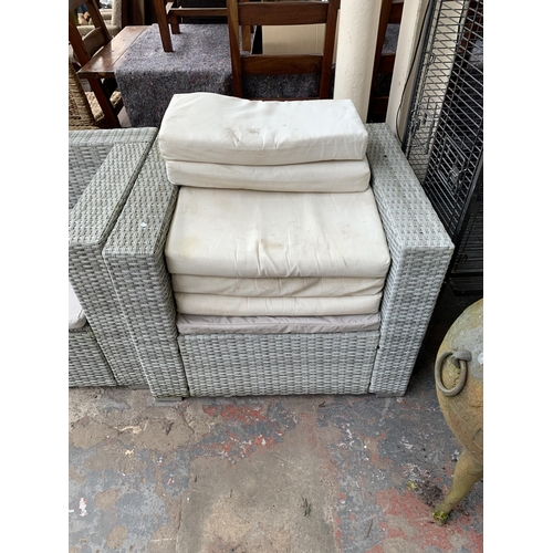 226 - A plastic rattan effect four piece patio set