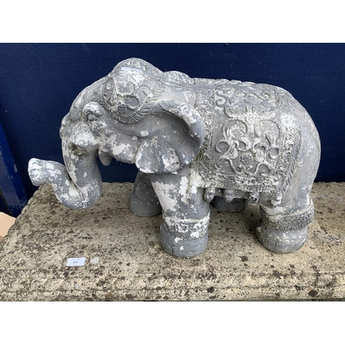 250 - A Thai style grey painted fibreglass elephant - approx. 37cm high x 67cm long