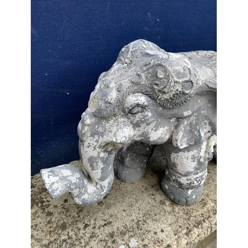 250 - A Thai style grey painted fibreglass elephant - approx. 37cm high x 67cm long