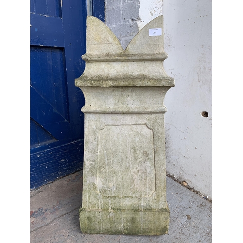 258 - A Victorian clay crown top chimney pot - approx. 77cm high