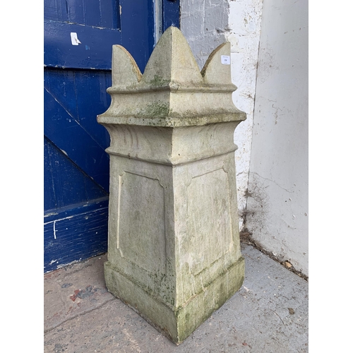 258 - A Victorian clay crown top chimney pot - approx. 77cm high