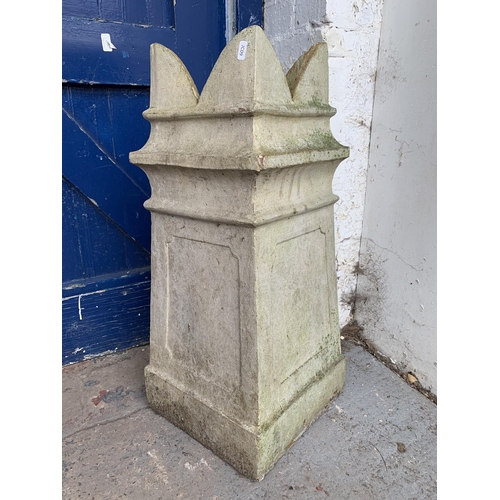 258 - A Victorian clay crown top chimney pot - approx. 77cm high