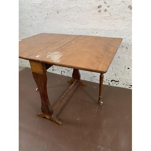6 - A late 19th/early 20th century mahogany drop leaf Sutherland table - approx. 57cm high x 60cm wide x... 
