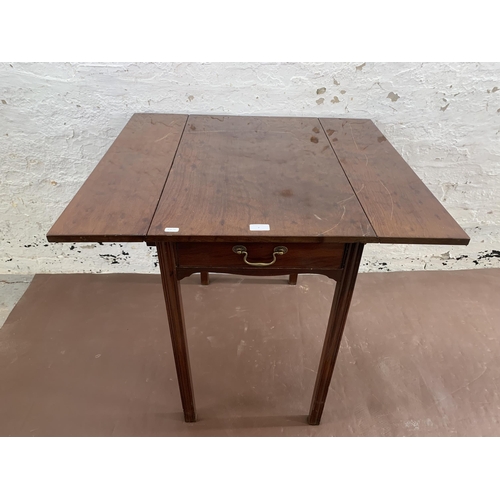 7 - A Georgian mahogany drop leaf Pembroke table - approx. 71cm high x 71cm wide x 79cm long