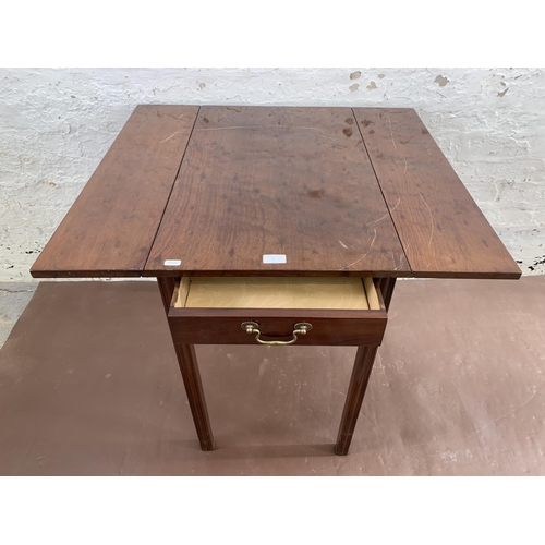 7 - A Georgian mahogany drop leaf Pembroke table - approx. 71cm high x 71cm wide x 79cm long