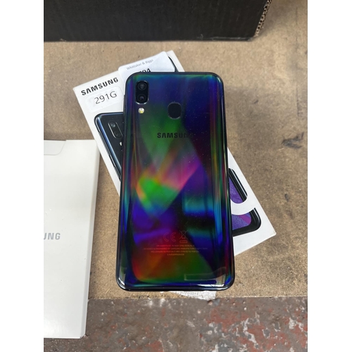 704 - A boxed Samsung Galaxy A40  SM-A405FN/DS phone