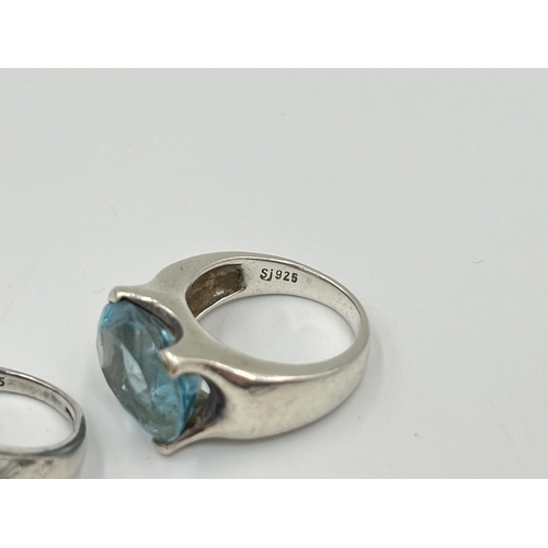 2287 - Nine .925 silver gemstone set rings to include TGGC etc. - approx. gross weight 46g