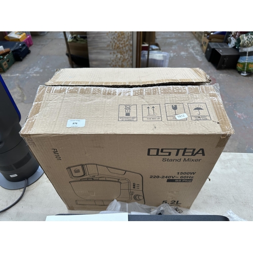 876 - A boxed Ostba FM101 stand mixer with instruction manual