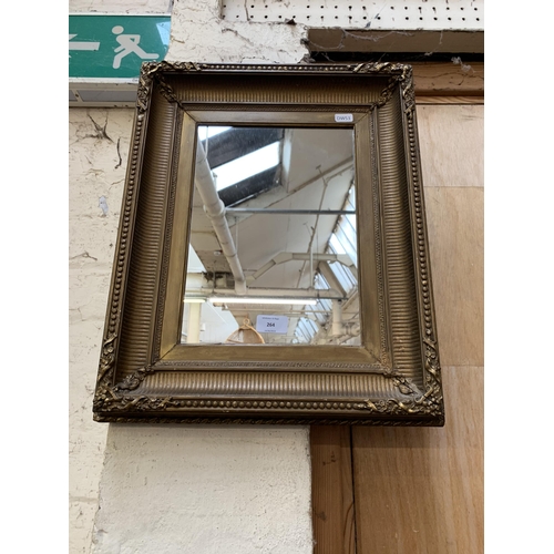 264 - A 19th century gilt framed rectangular wall mirror - approx. 48cm high x 39cm wide