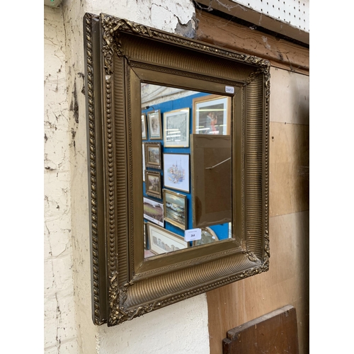 264 - A 19th century gilt framed rectangular wall mirror - approx. 48cm high x 39cm wide