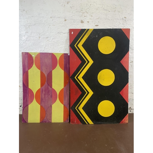 275 - Two Pop Art style acrylic paintings on board - largest approx. 122cm high x 75.5cm wide