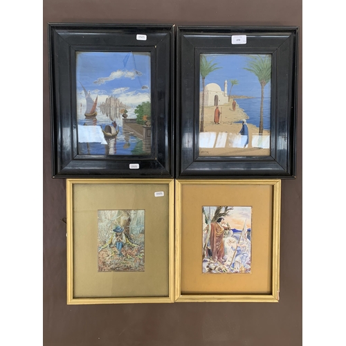 279 - Four framed watercolours, two C. Whiting Middle Eastern and two others