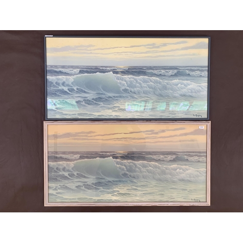 285 - Two mid 20th century framed Ed. Mandon seascape prints - approx. 44cm high x 84cm wide