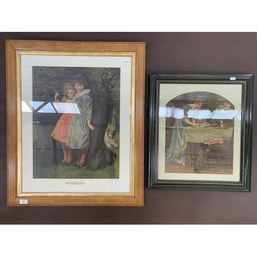 286 - Two framed prints, one titled 'Hide and Seek' by W. E. F. Britten and one other - largest approx. 80... 