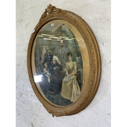 287 - A 19th century gilt framed Queen Victoria family portrait chromolithograph - approx. 68cm high x 56c... 