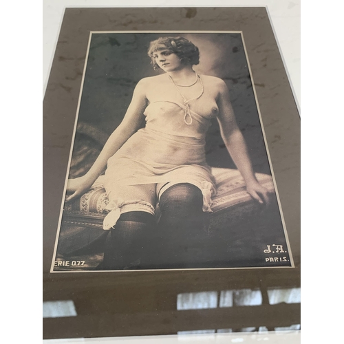 294 - Two early 20th century framed French nude photographs - largest approx. 44cm high x 37cm wide