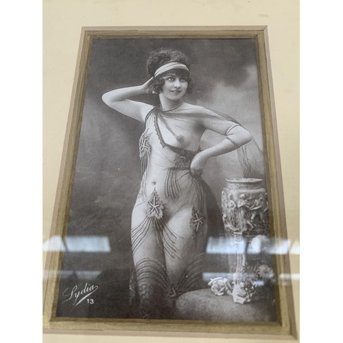 294 - Two early 20th century framed French nude photographs - largest approx. 44cm high x 37cm wide