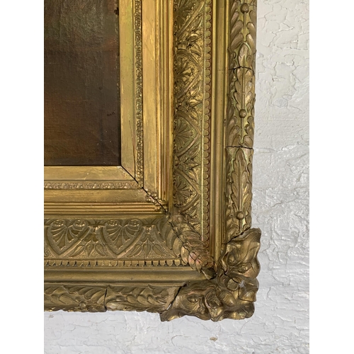 295 - A 19th century gilt framed W. H. Langworthy oil on canvas, signed and dated 1873 - approx. 80cm high... 