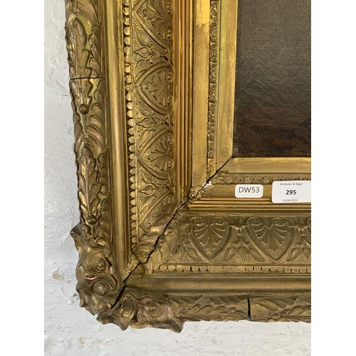 295 - A 19th century gilt framed W. H. Langworthy oil on canvas, signed and dated 1873 - approx. 80cm high... 