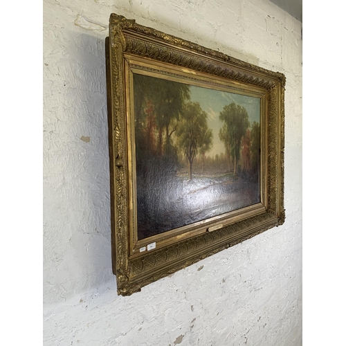 295 - A 19th century gilt framed W. H. Langworthy oil on canvas, signed and dated 1873 - approx. 80cm high... 