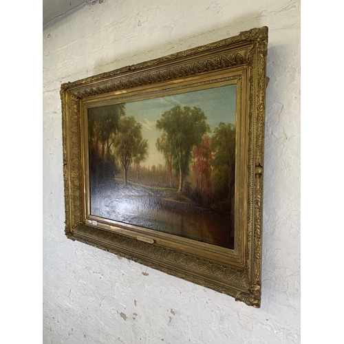 295 - A 19th century gilt framed W. H. Langworthy oil on canvas, signed and dated 1873 - approx. 80cm high... 