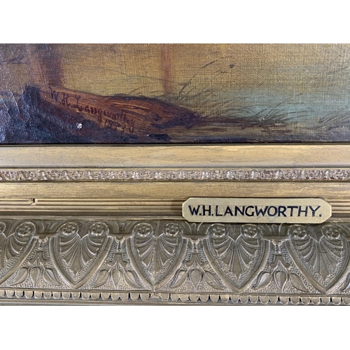 295 - A 19th century gilt framed W. H. Langworthy oil on canvas, signed and dated 1873 - approx. 80cm high... 