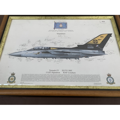 297 - A framed 2005 Squadron Prints No. 111 (Fighter Squadron) 'Tremblers' pencil signed print - approx. 3... 