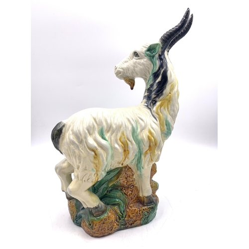 323 - An Italian majolica Billy Goat figurine - approx. 32cm high