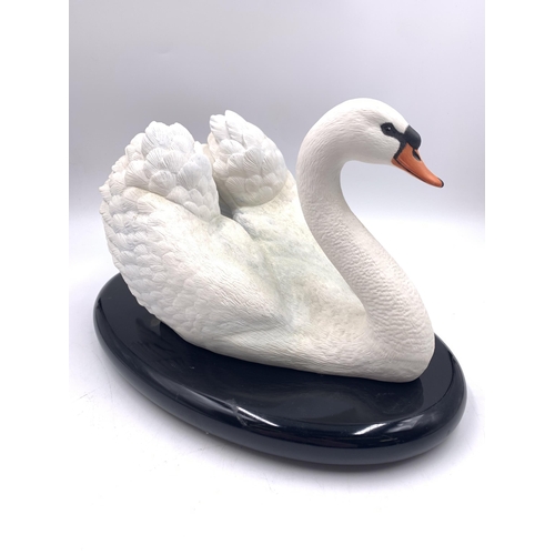 325 - A 1986 The Franklin Mint The Royal Swan fine bisque porcelain figurine by Ronald Van Ruyckevelt - ap... 