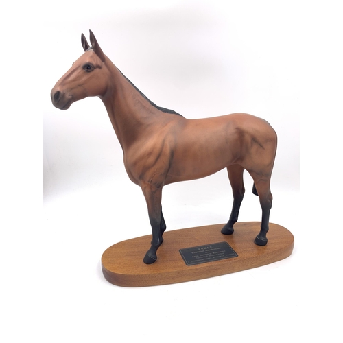 331 - A Beswick Connoisseur model of Arkle Champion Steeplechaser on mahogany plinth - approx. 30cm high