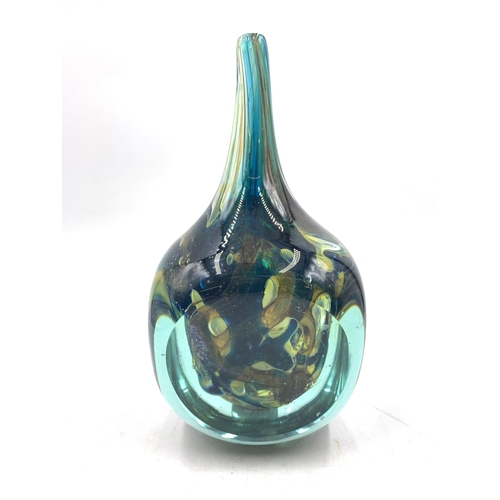 347 - A 1976 Mdina art glass cube vase signed Eric Dobson to base - approx. 20cm high