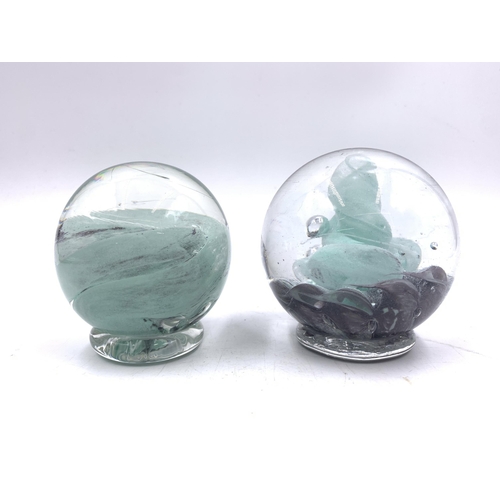 348 - Two art glass paperweights