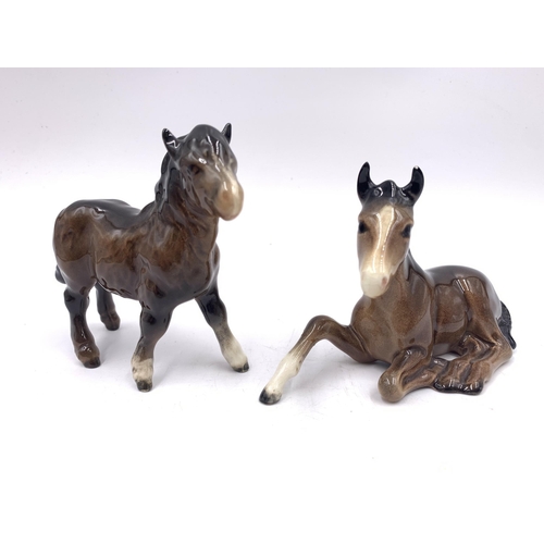 354 - Eight Beswick animal figurines, seven foals and one fox