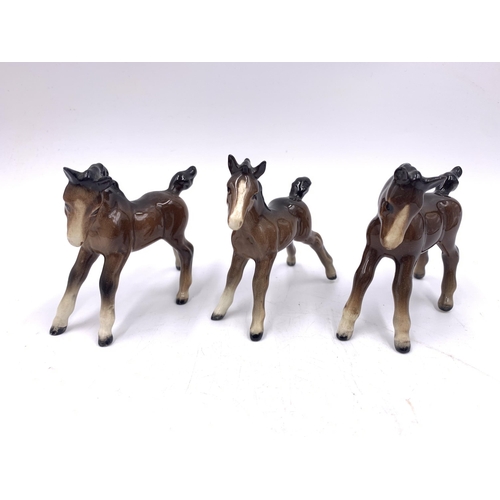 354 - Eight Beswick animal figurines, seven foals and one fox